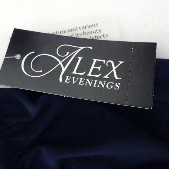 Alex Evenings Wide Leg Pants Women's Plus Size 3X Blue Chiffon Dressy Cocktail - Picture 5 of 8